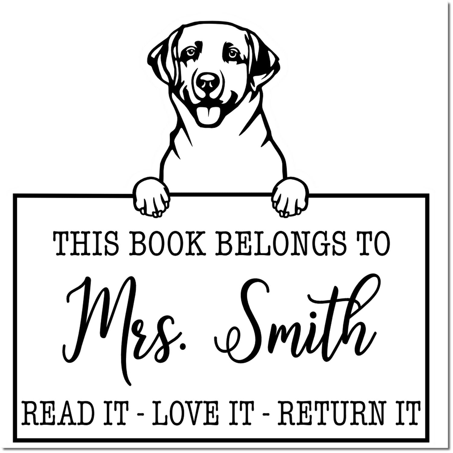 Labrador Retriever Customized Dog Read It Return It Stamp - Engineer Seal Stamps