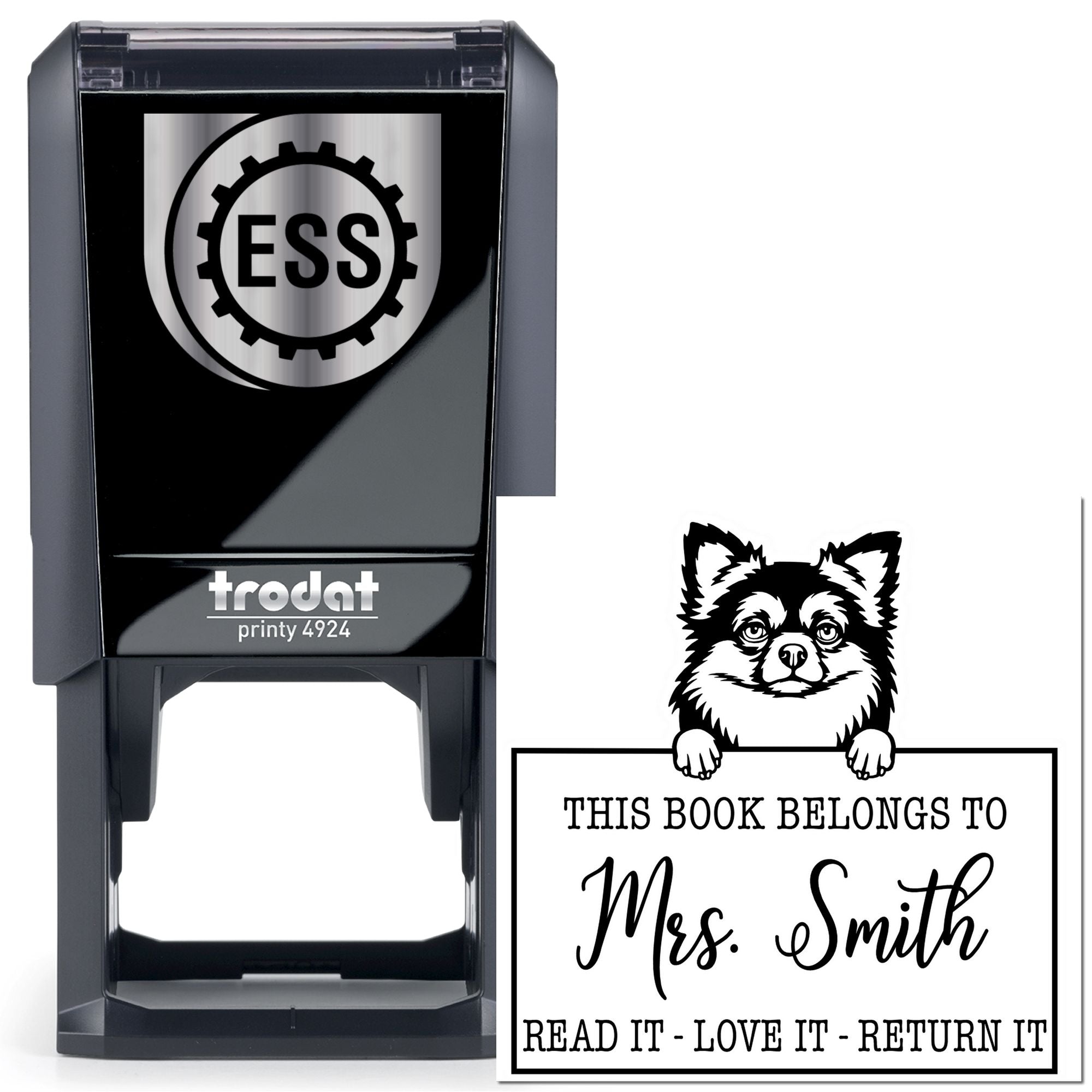 Long Haired Chihuahua Customized Dog Read It Love It Return It Stamp - Engineer Seal Stamps