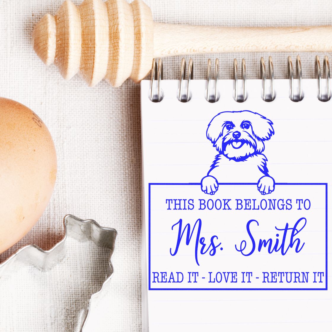 Maltese Customized Dog Book Belongs Stamp - Engineer Seal Stamps