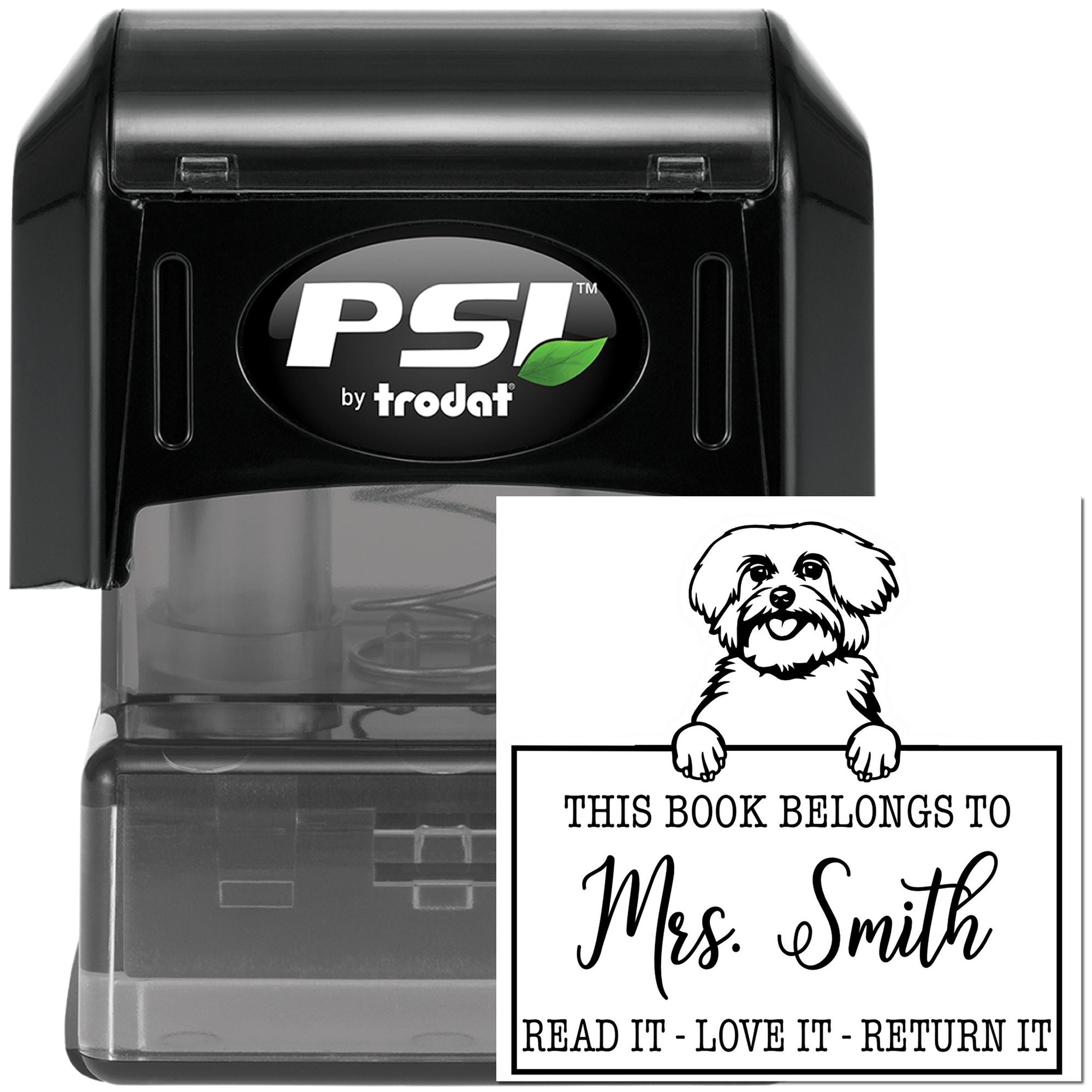 Personalized Teacher Gift Stamp with Maltese - Engineer Seal Stamps