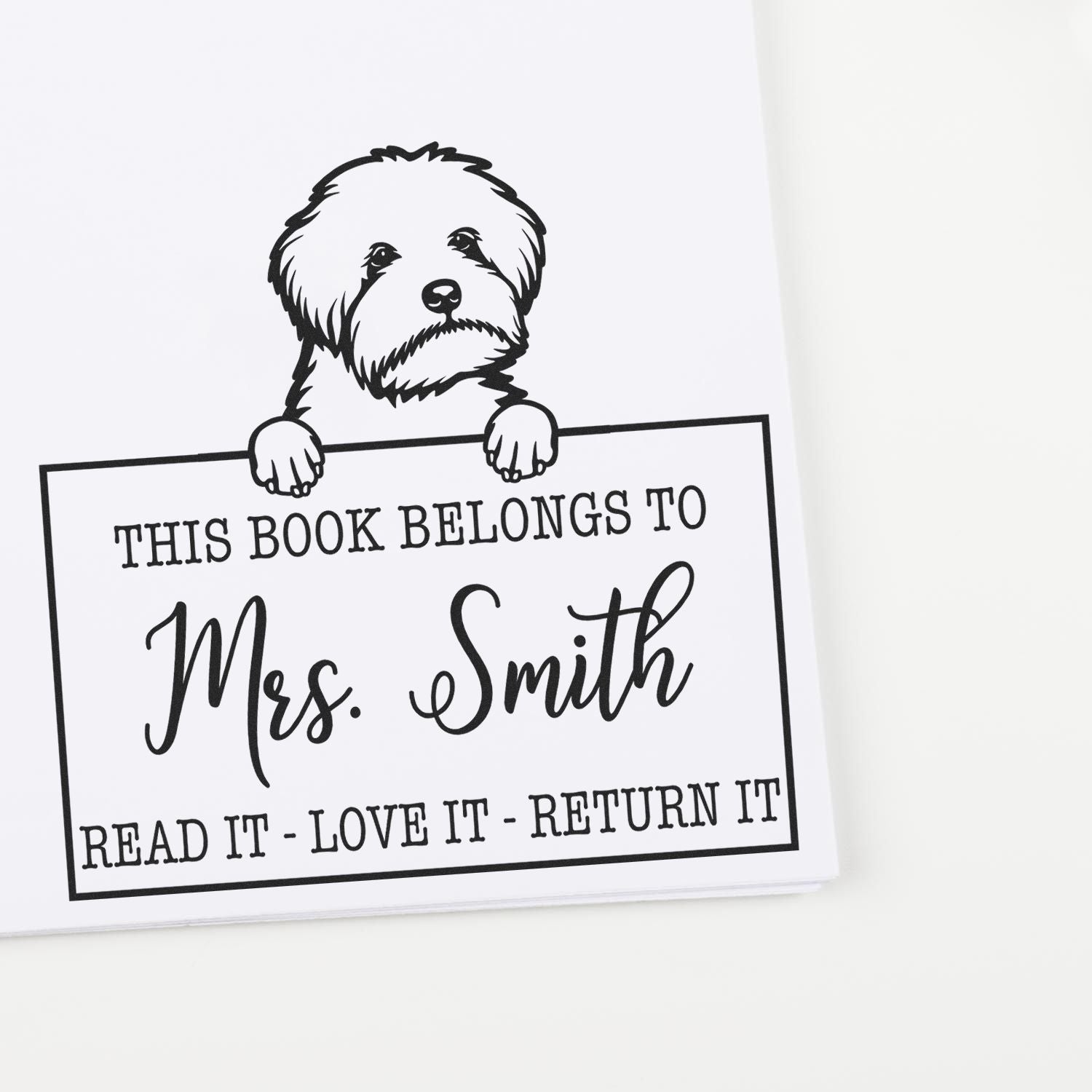 Maltipoo Custom Pet Book Belongs Stamp - Engineer Seal Stamps