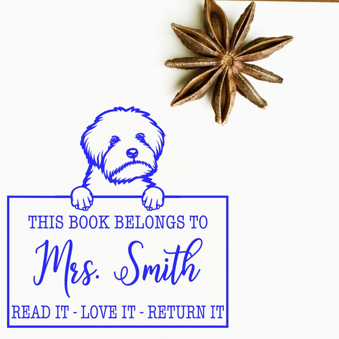 Maltipoo Customized Dog Book Stamp - Engineer Seal Stamps