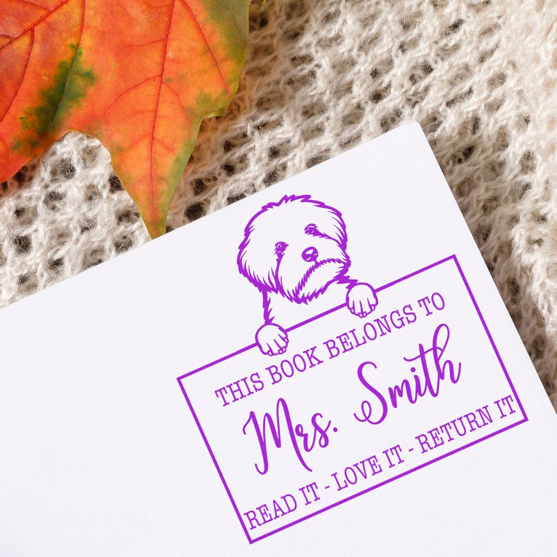 Maltipoo Custom Pet Book Belongs Stamp - Engineer Seal Stamps