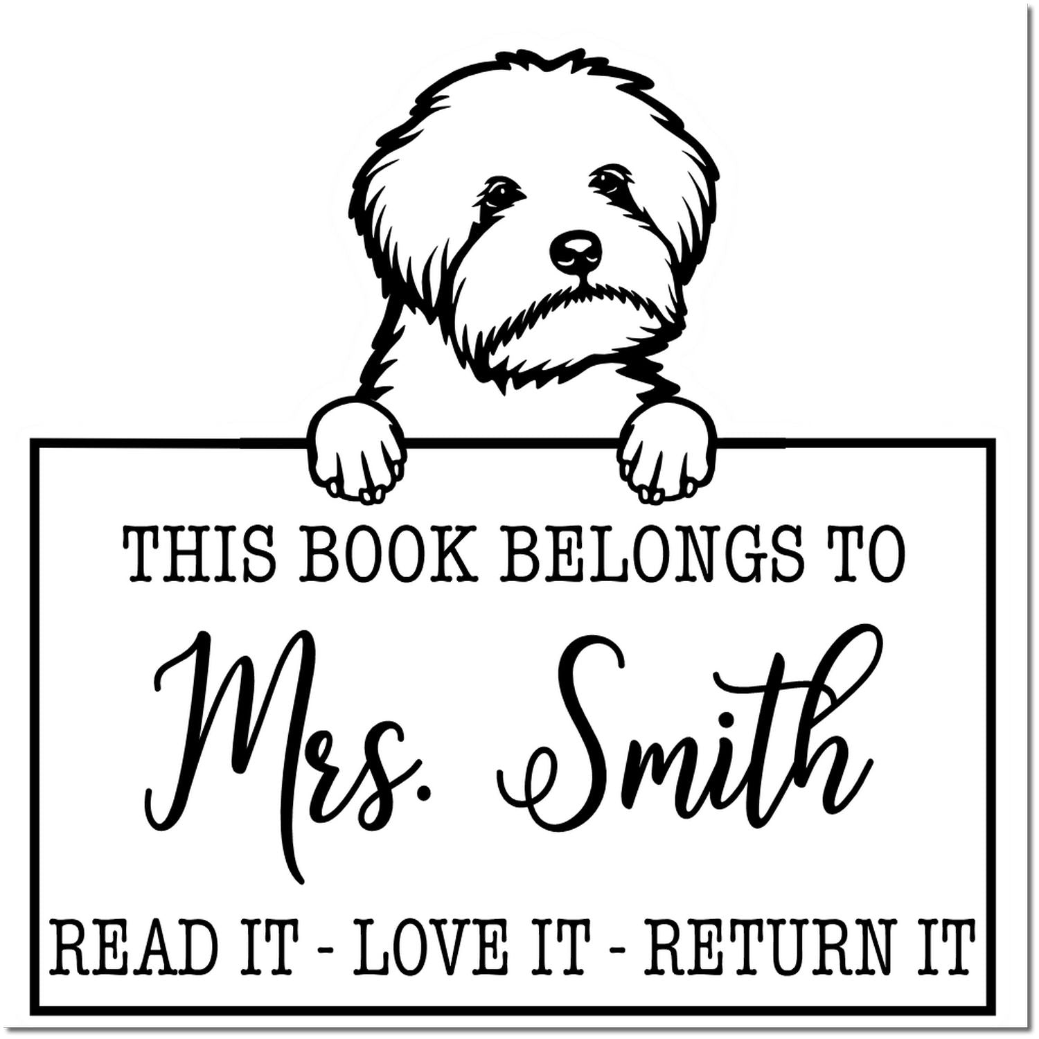 Maltipoo Customized Dog Book Stamp - Engineer Seal Stamps