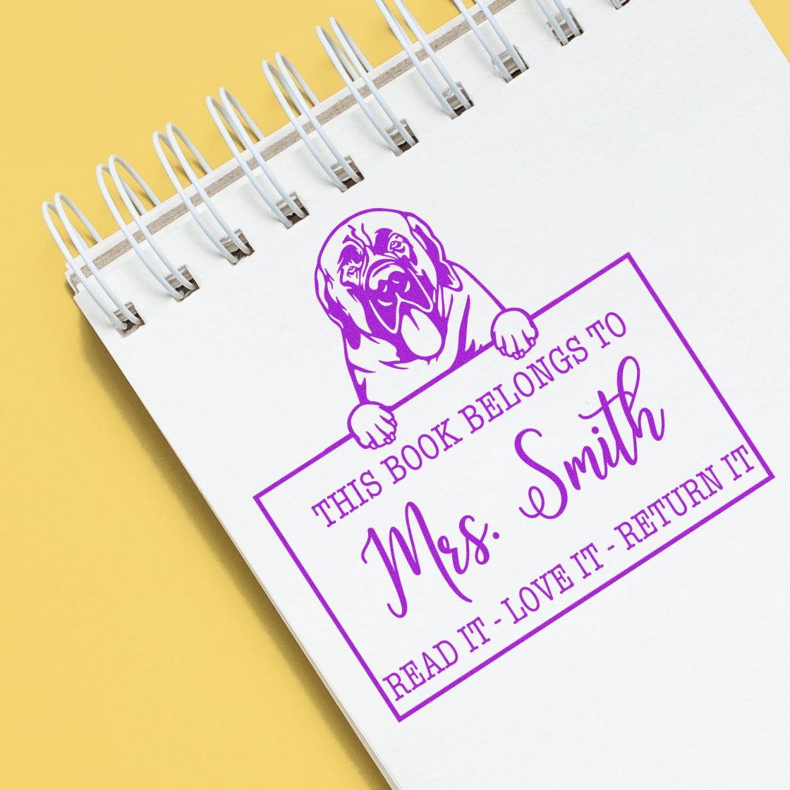 Personalized Library Stamp with Mastiffs - Engineer Seal Stamps