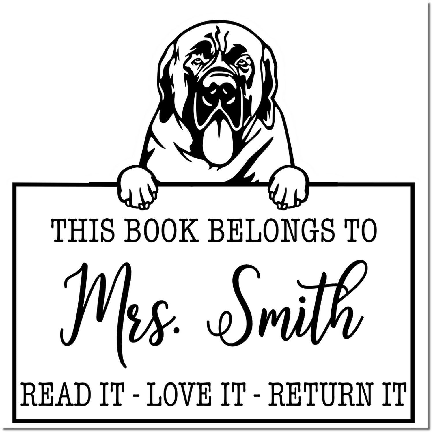 Mastiffs Customized Dog Library Stamp - Engineer Seal Stamps