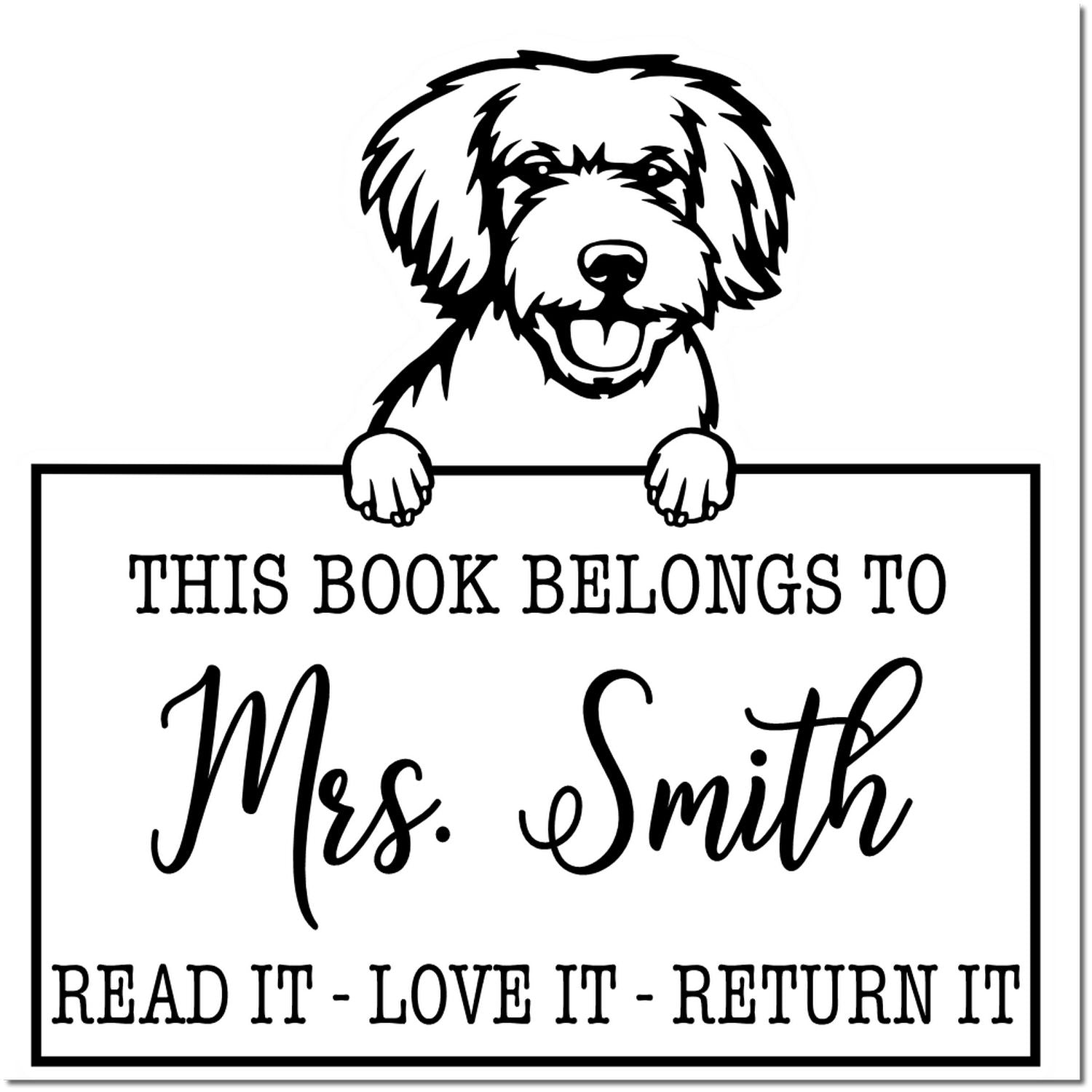 Miniature Golden Doodle Customized Dog Love It Return It Stamp - Engineer Seal Stamps