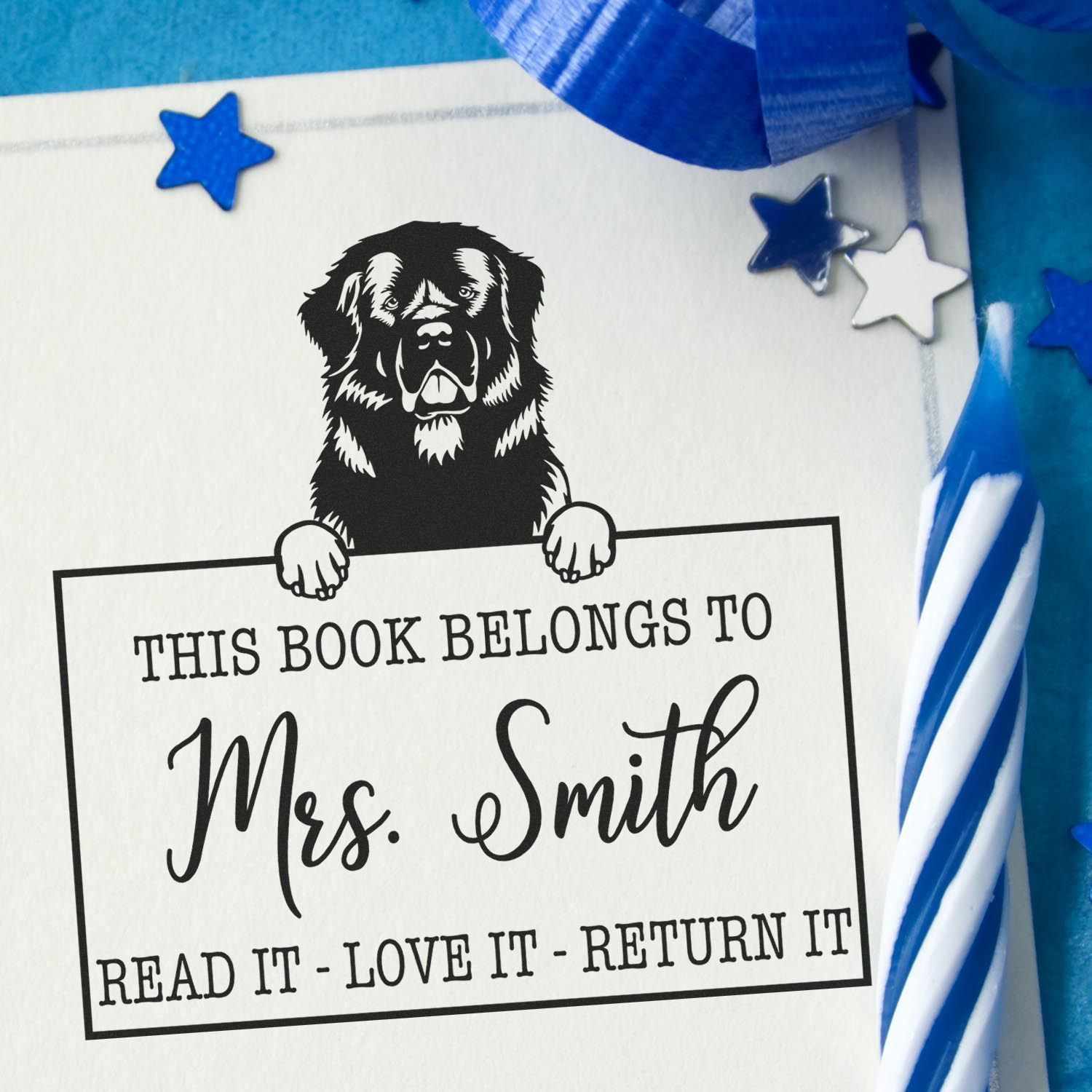 Personalized Teacher Desk Stamp with Newfoundland - Engineer Seal Stamps