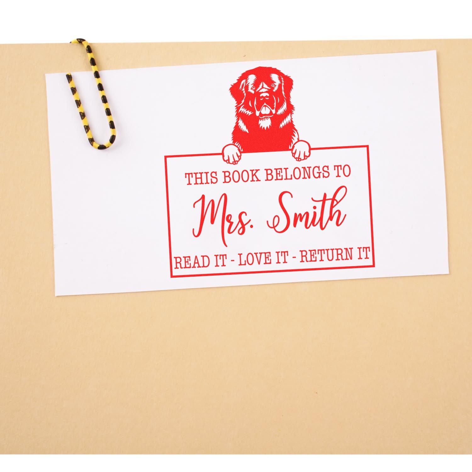 Personalized Teacher Desk Stamp with Newfoundland - Engineer Seal Stamps