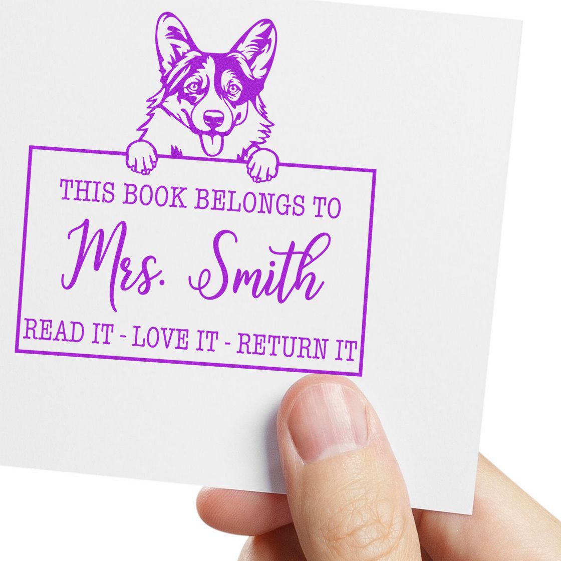 Pembroke Welsh Corgis Personalized Dog-Themed Bookplate? Stamp - Engineer Seal Stamps
