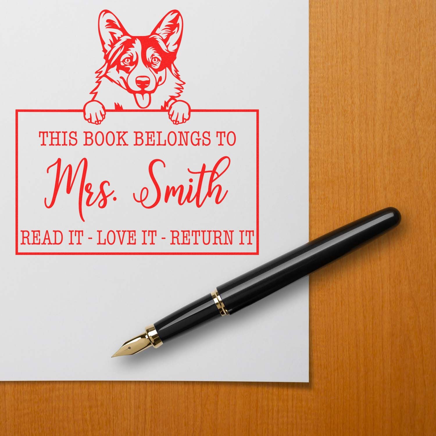 Pembroke Welsh Corgis Customized Pet Bookplate? Stamp - Engineer Seal Stamps