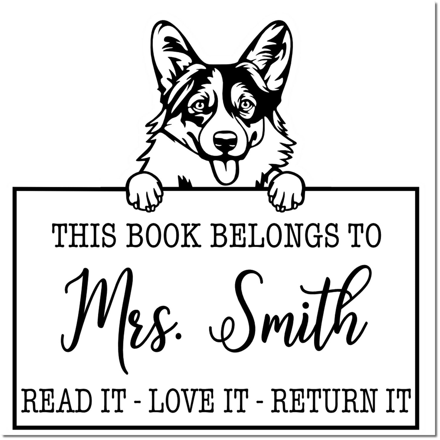 Pembroke Welsh Corgis Customized Pet Bookplate? Stamp - Engineer Seal Stamps