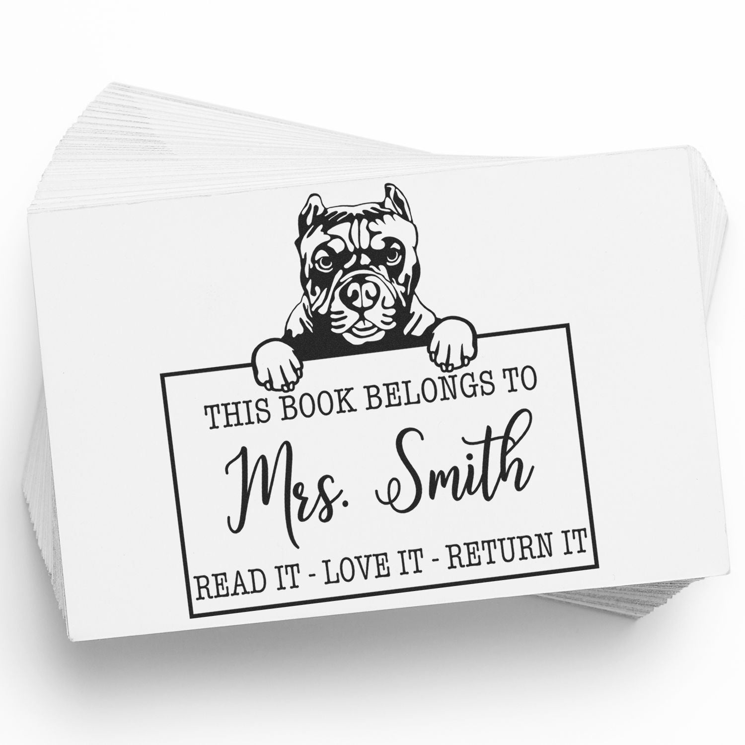 Pitbull Customized Pet Read It Return It Stamp - Engineer Seal Stamps