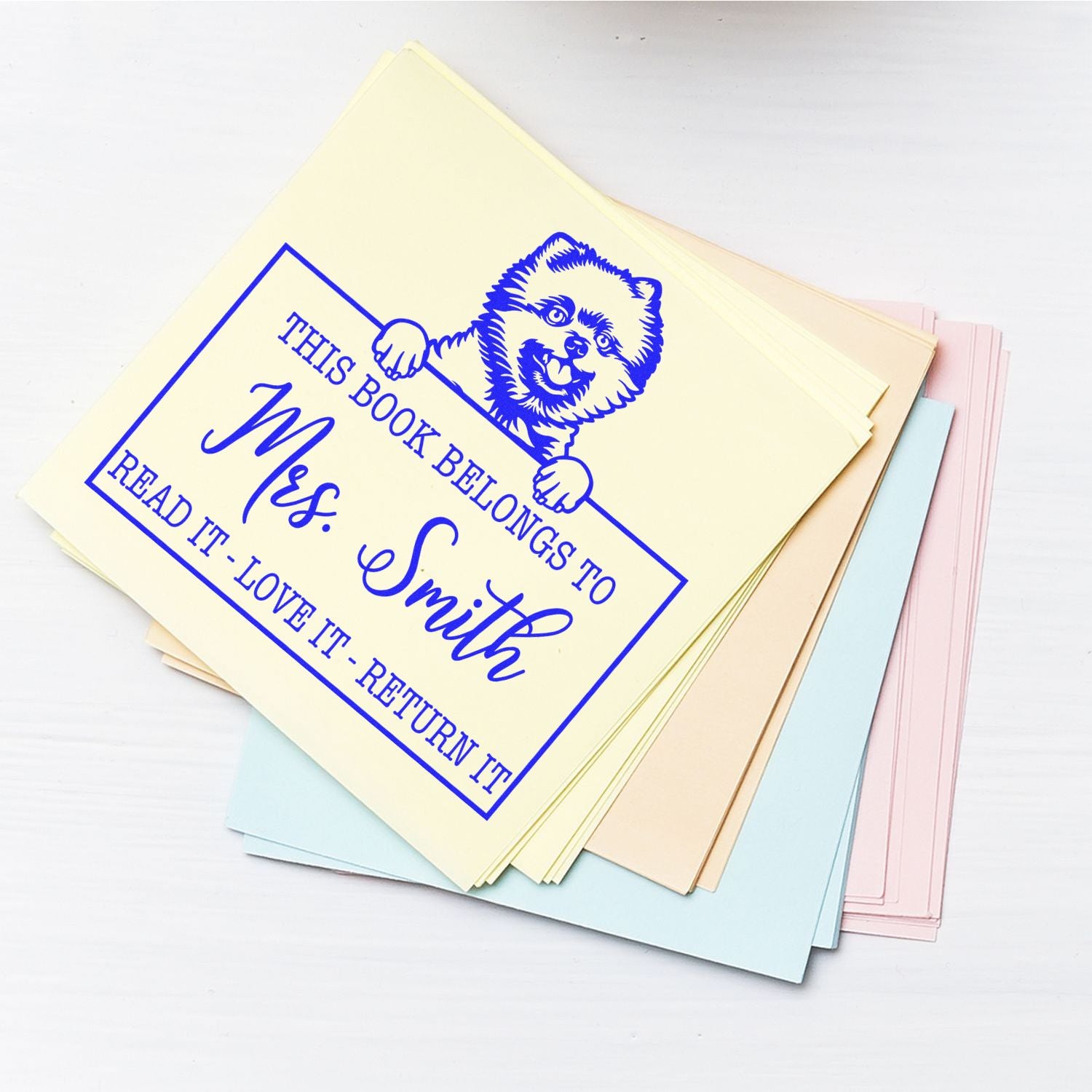 Personalized For Teachers Stamp with Pomeranians - Engineer Seal Stamps