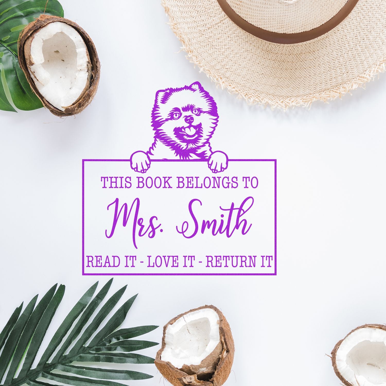 Personalized For Teachers Stamp with Pomeranians - Engineer Seal Stamps