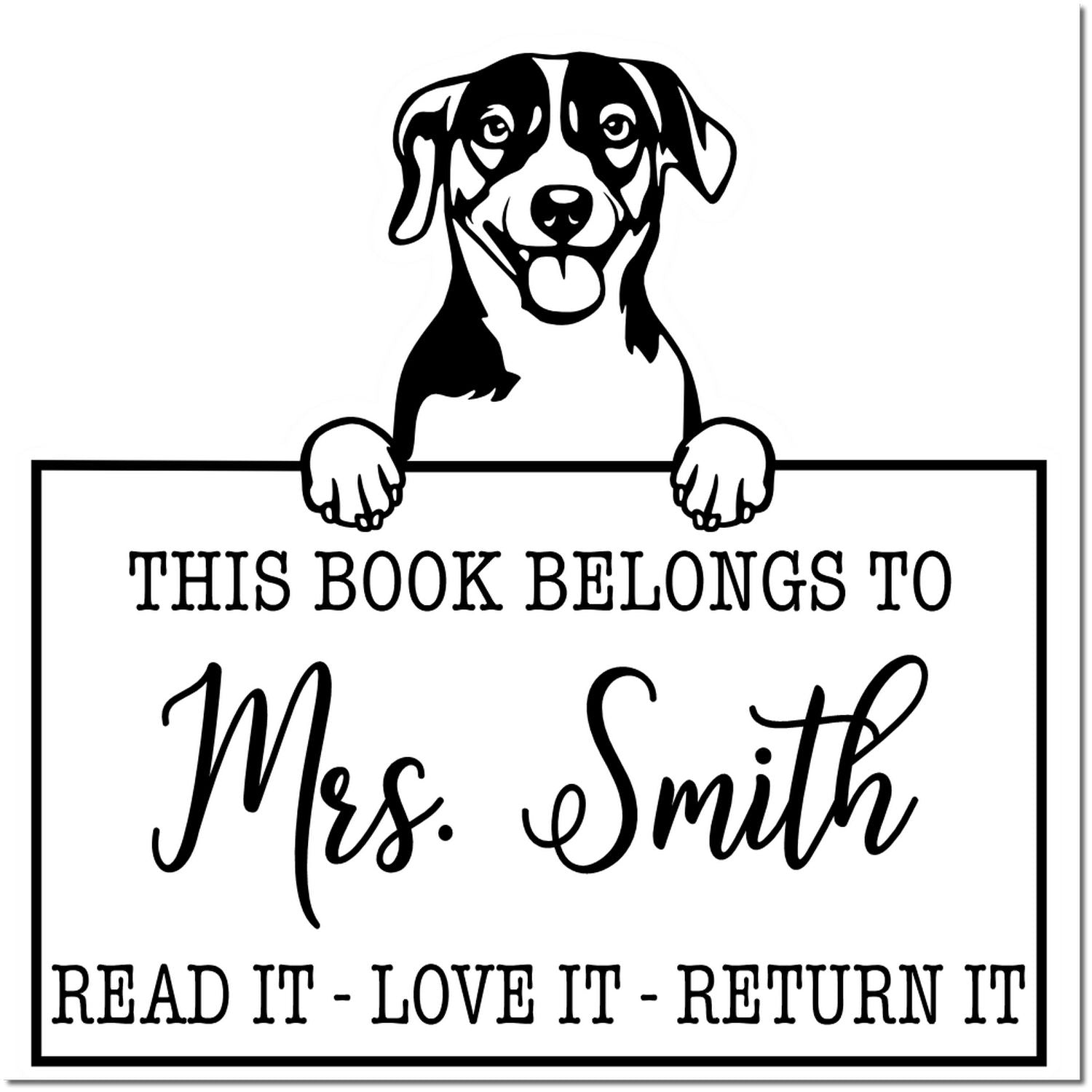 Russell Terrier Personalized Dog Bookplate? Stamp - Engineer Seal Stamps