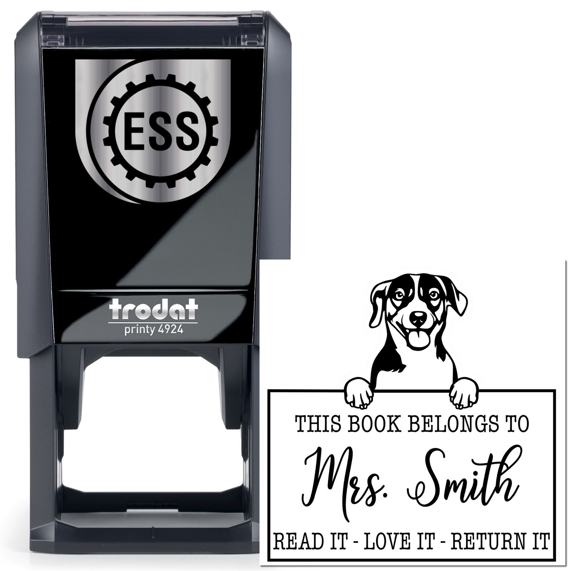 Russell Terrier Custom Made Dog-Themed Book Stamp - Engineer Seal Stamps