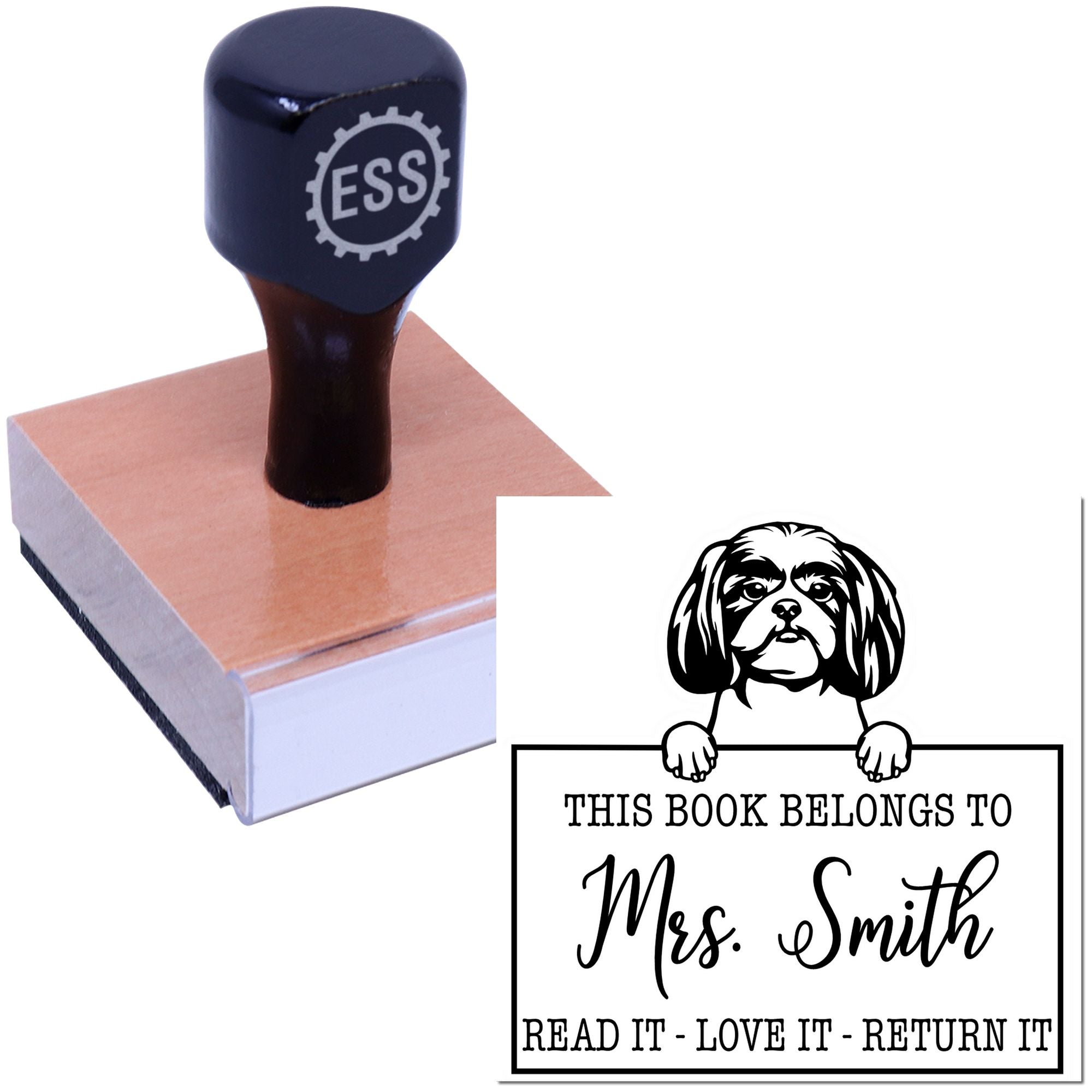 Shitzu Personalized Dog Book Stamp - Engineer Seal Stamps
