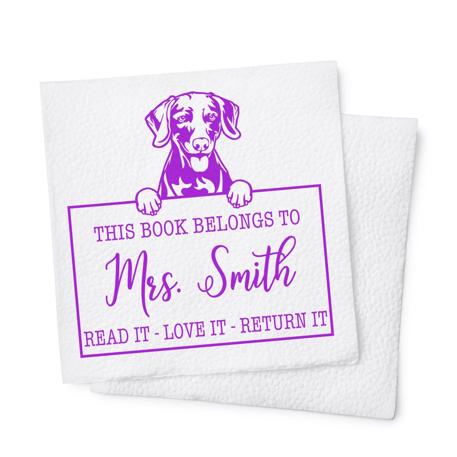 Weimaraner Custom Made Dog Book Stamp - Engineer Seal Stamps