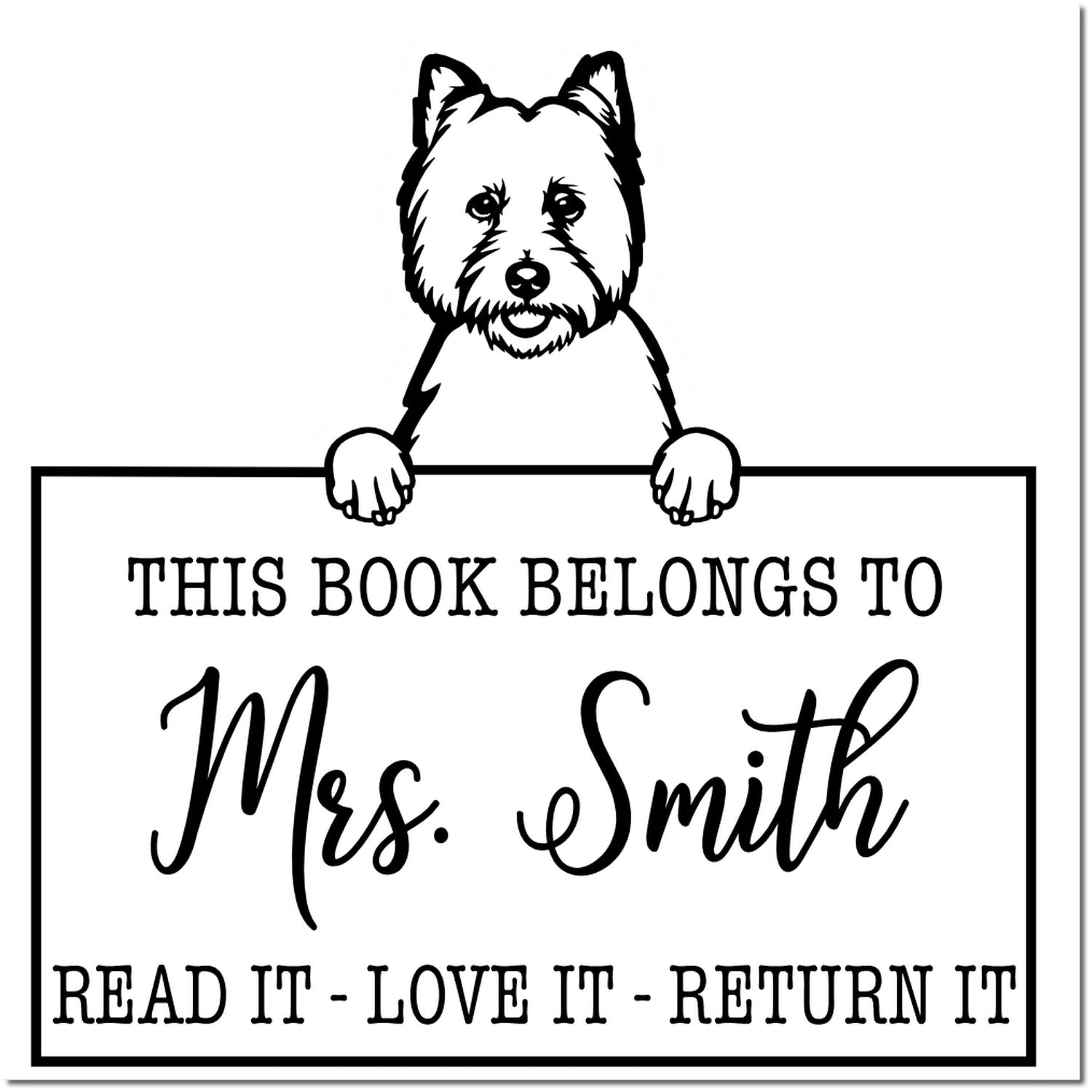 West Highland White Terrier Custom Made Dog Bookplate? Stamp - Engineer Seal Stamps