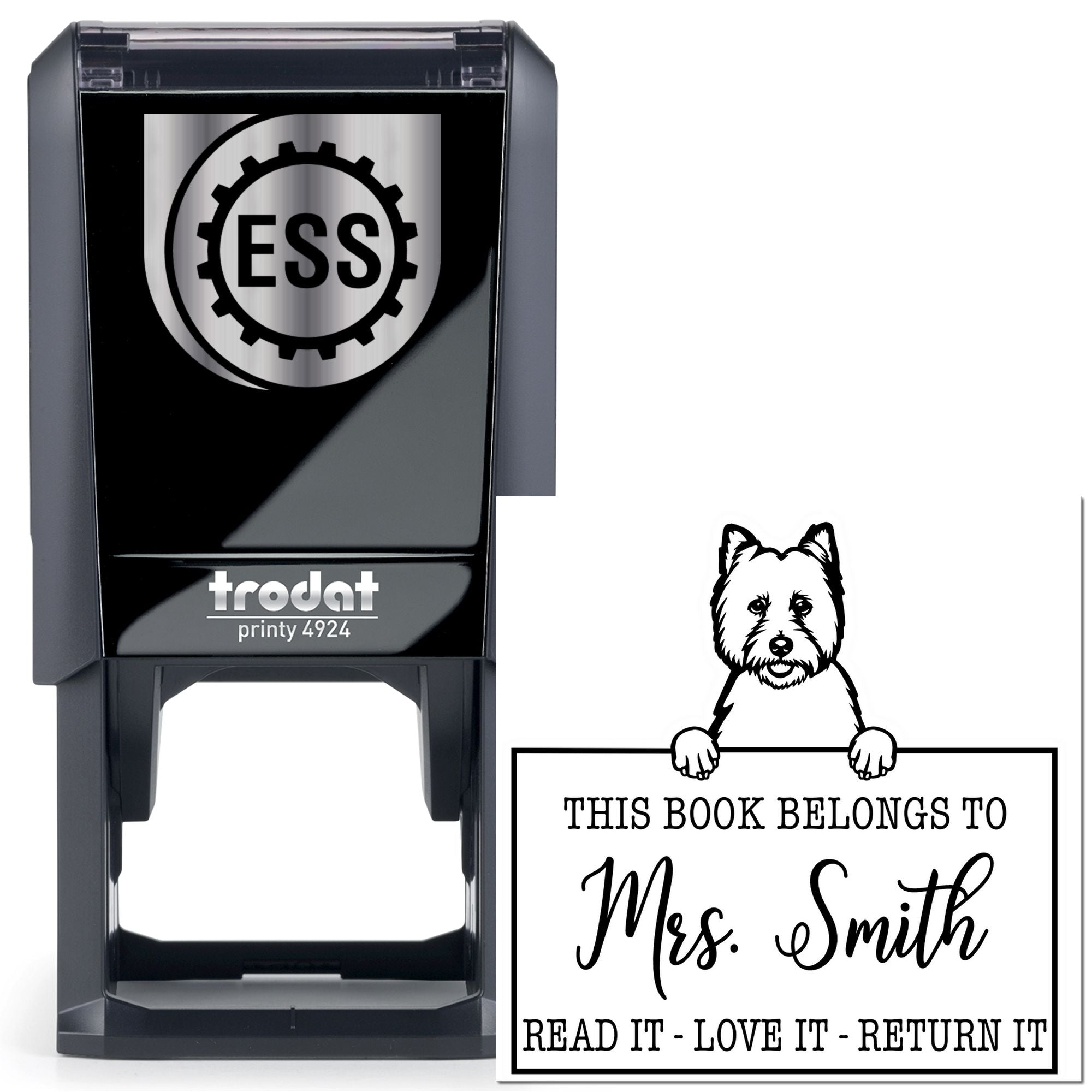 West Highland White Terrier Customizable Dog-Themed Book Stamp - Engineer Seal Stamps