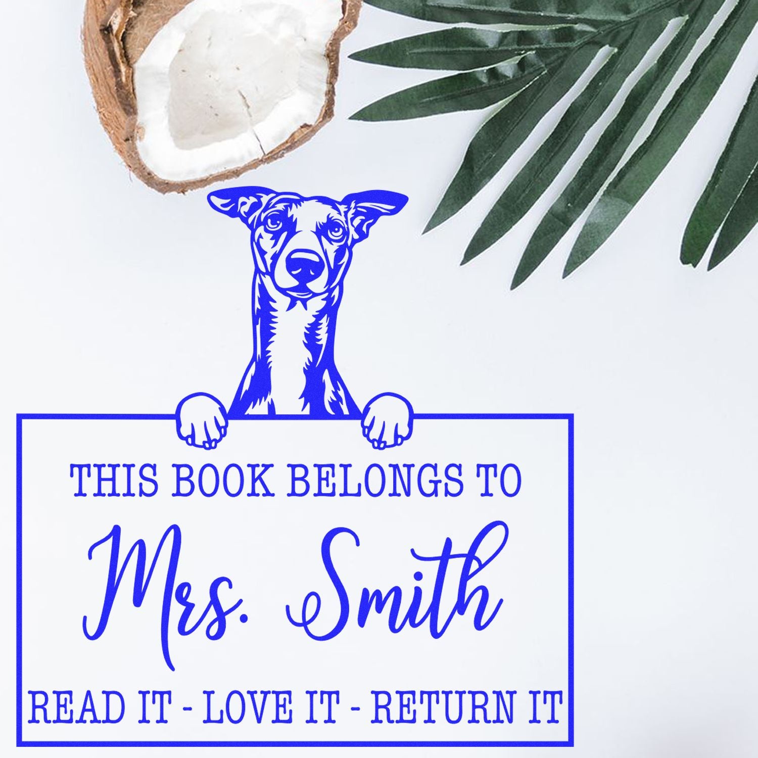 Whippet Custom Made Dog Read It Return It Stamp - Engineer Seal Stamps