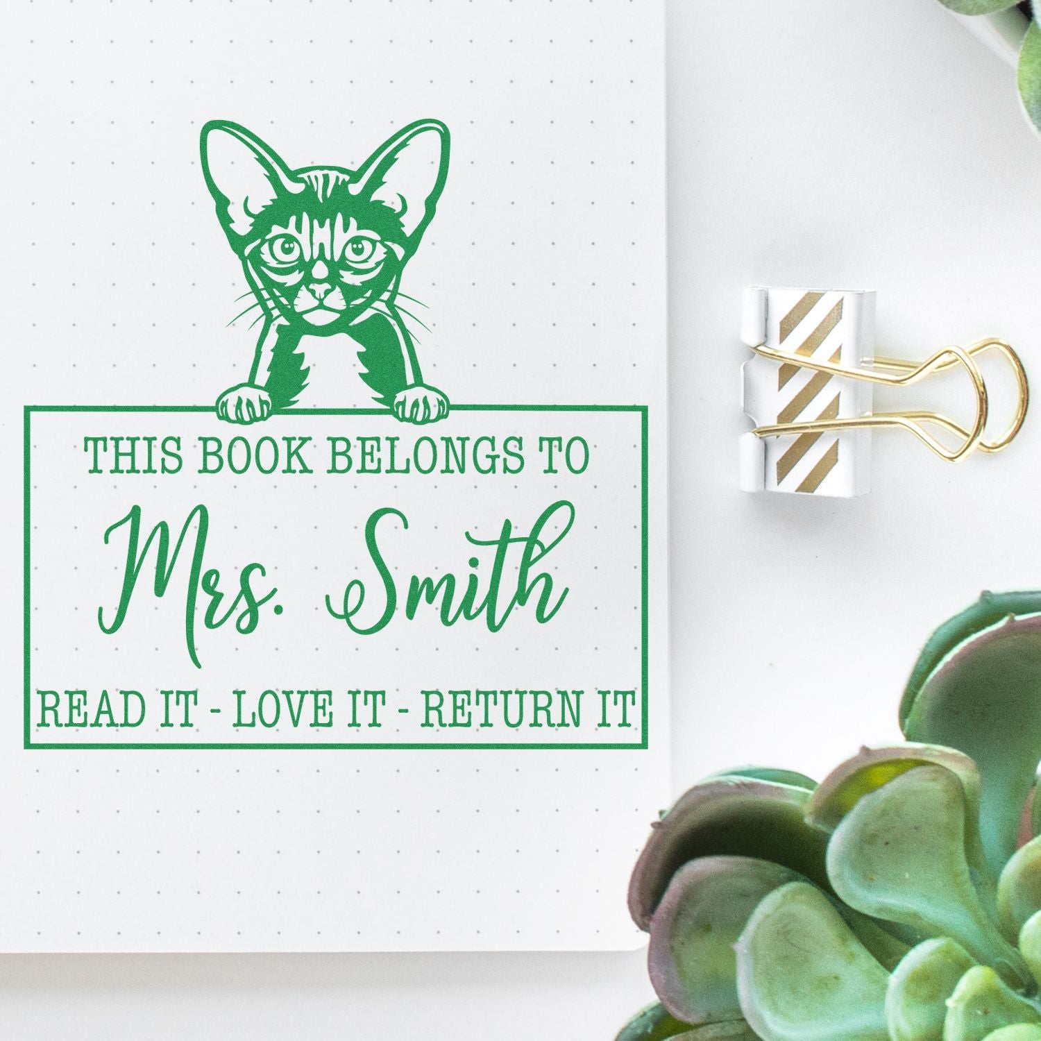 Abyssinian Cat Custom Classroom Stamp - Engineer Seal Stamps