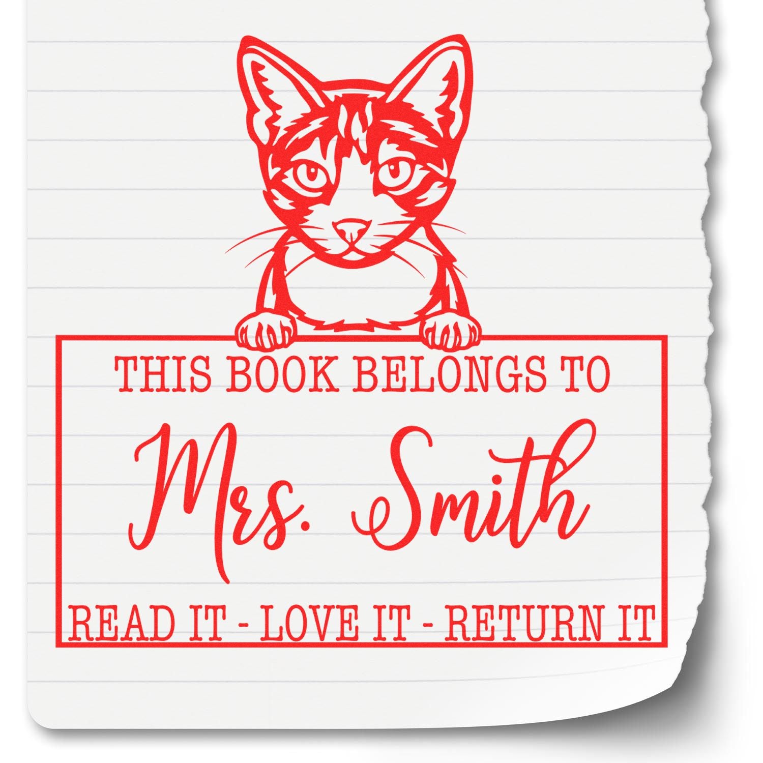 Aegean Cat Custom Teacher Name Stamp - Engineer Seal Stamps