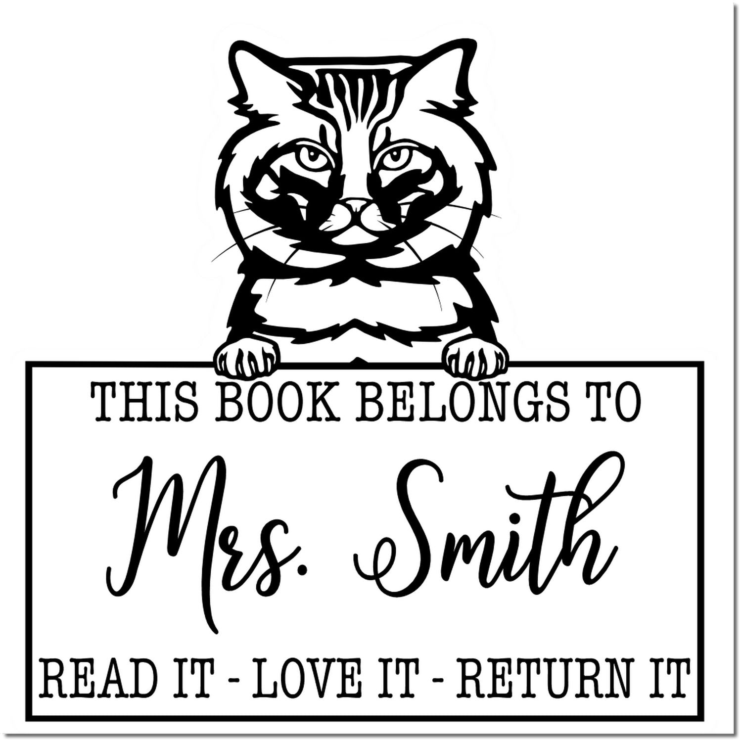 American Bobtail Customized Cat Read It Return It Stamp - Engineer Seal Stamps