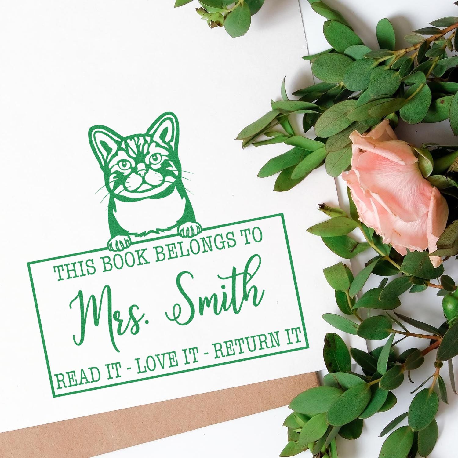 American Wirehair Cat Custom Teacher Stamp - Engineer Seal Stamps