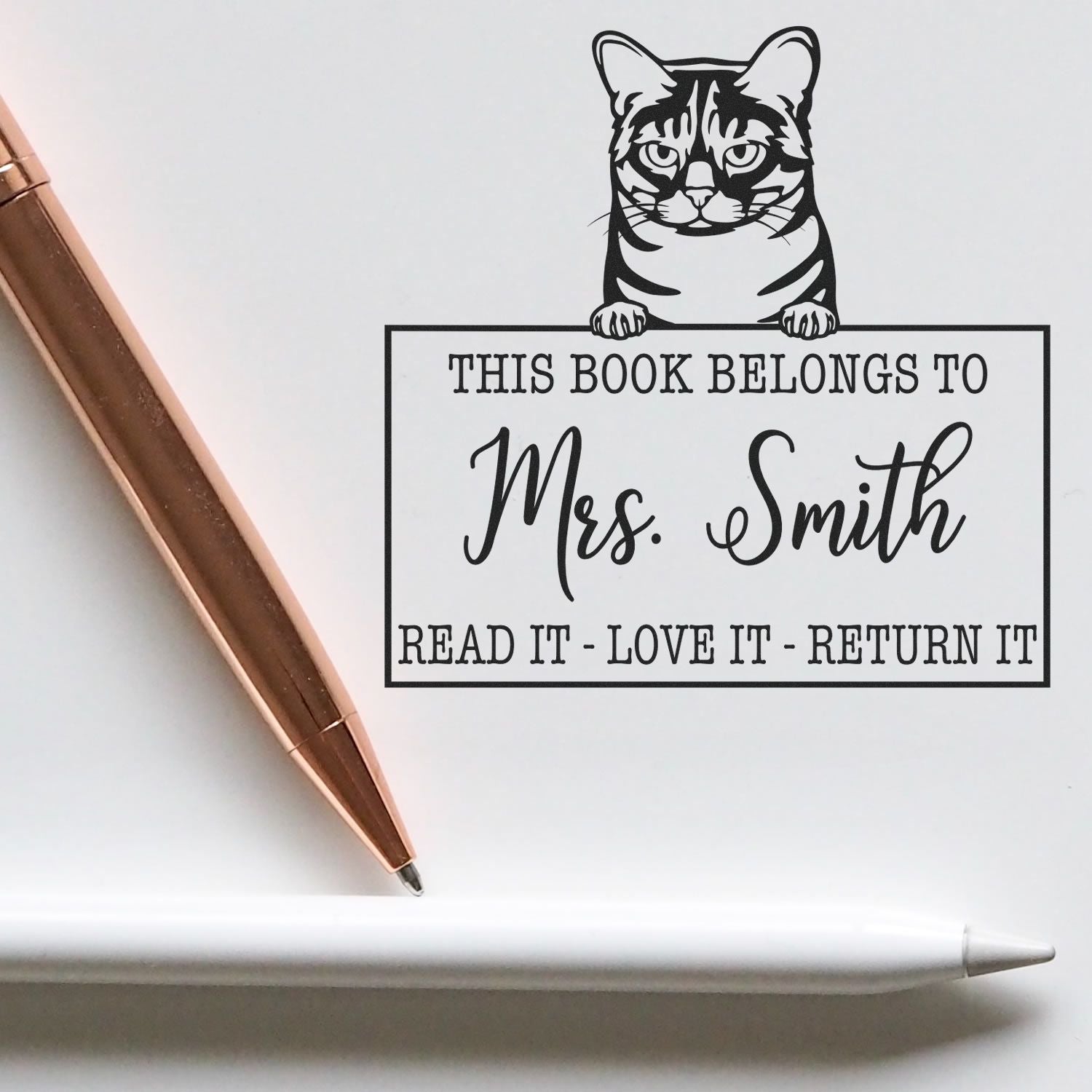 Australian Mist Cat Custom Name For Teacher Stamp - Engineer Seal Stamps