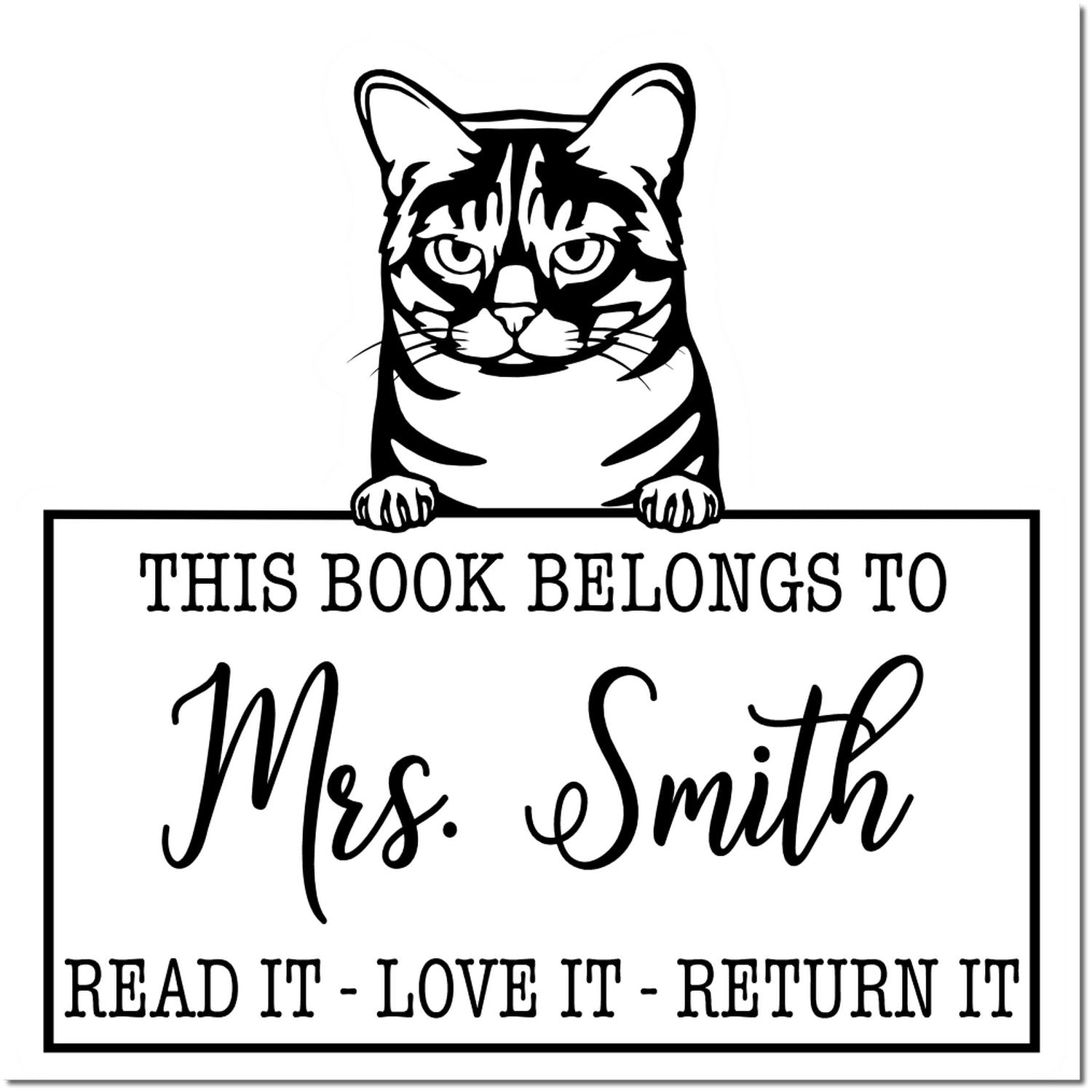 Australian Mist Personalized Cat Love It Return It Stamp - Engineer Seal Stamps