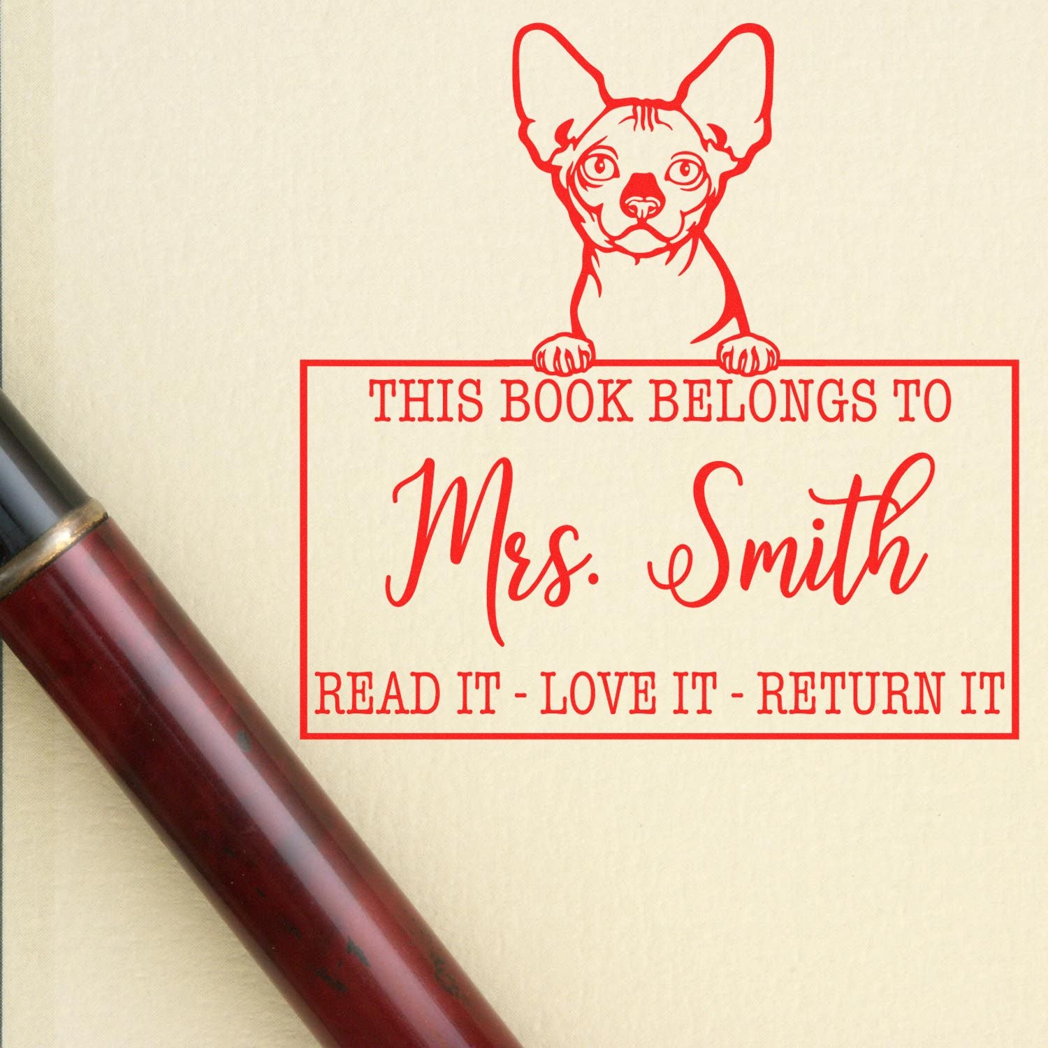 Bambino Cat Custom Teacher Gift Stamp - Engineer Seal Stamps