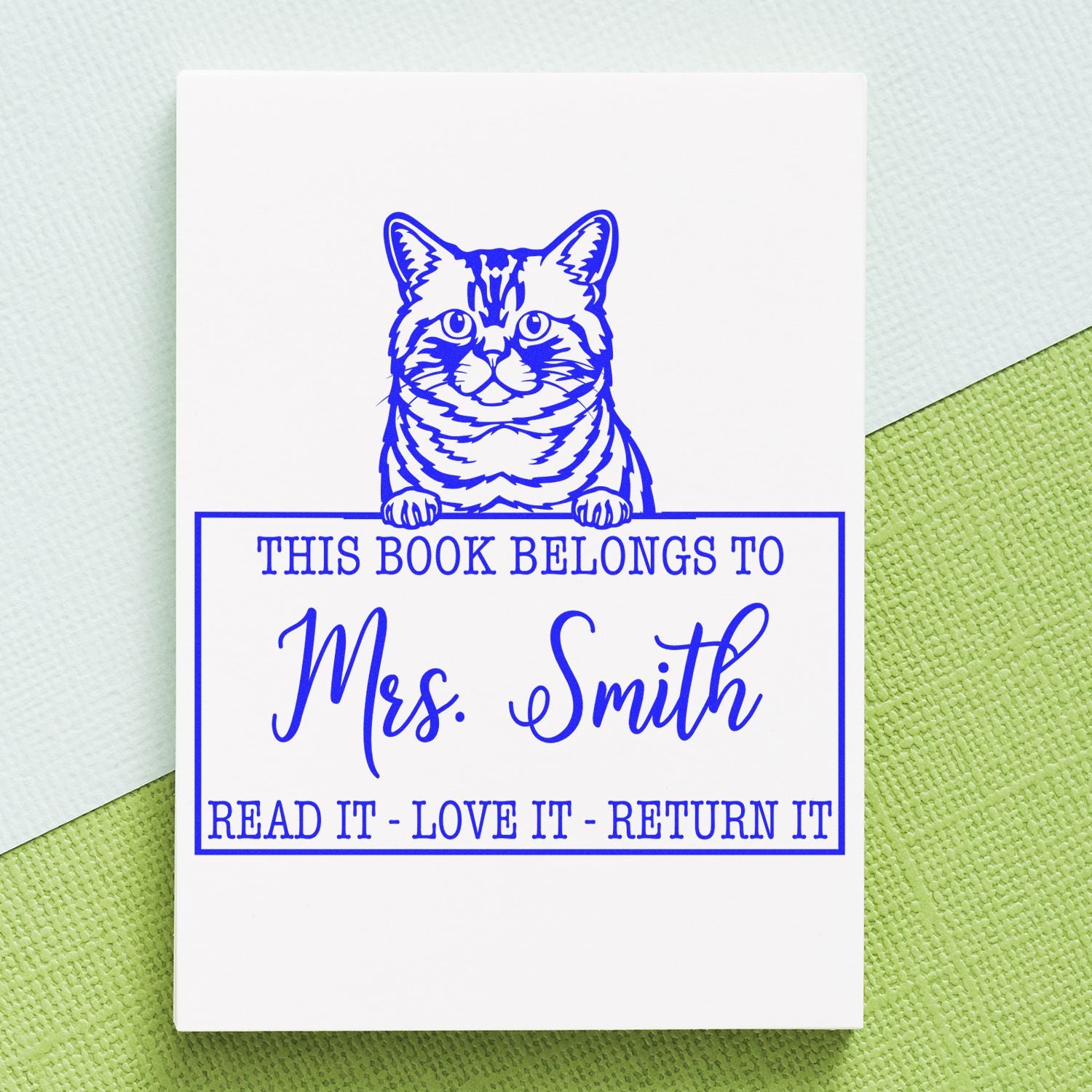 Custom From The Library Of Stamp with Brazilian Shorthair Cat - Engineer Seal Stamps