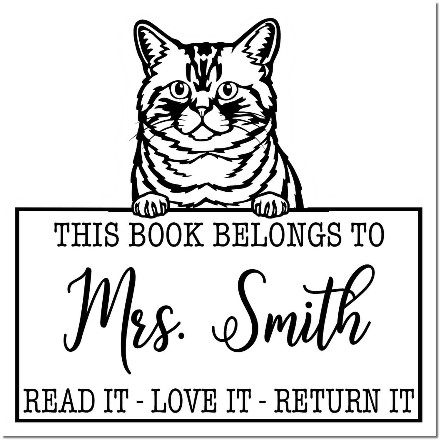 Brazilian Shorthair Custom Made Cat Read It Love It Return It Stamp - Engineer Seal Stamps