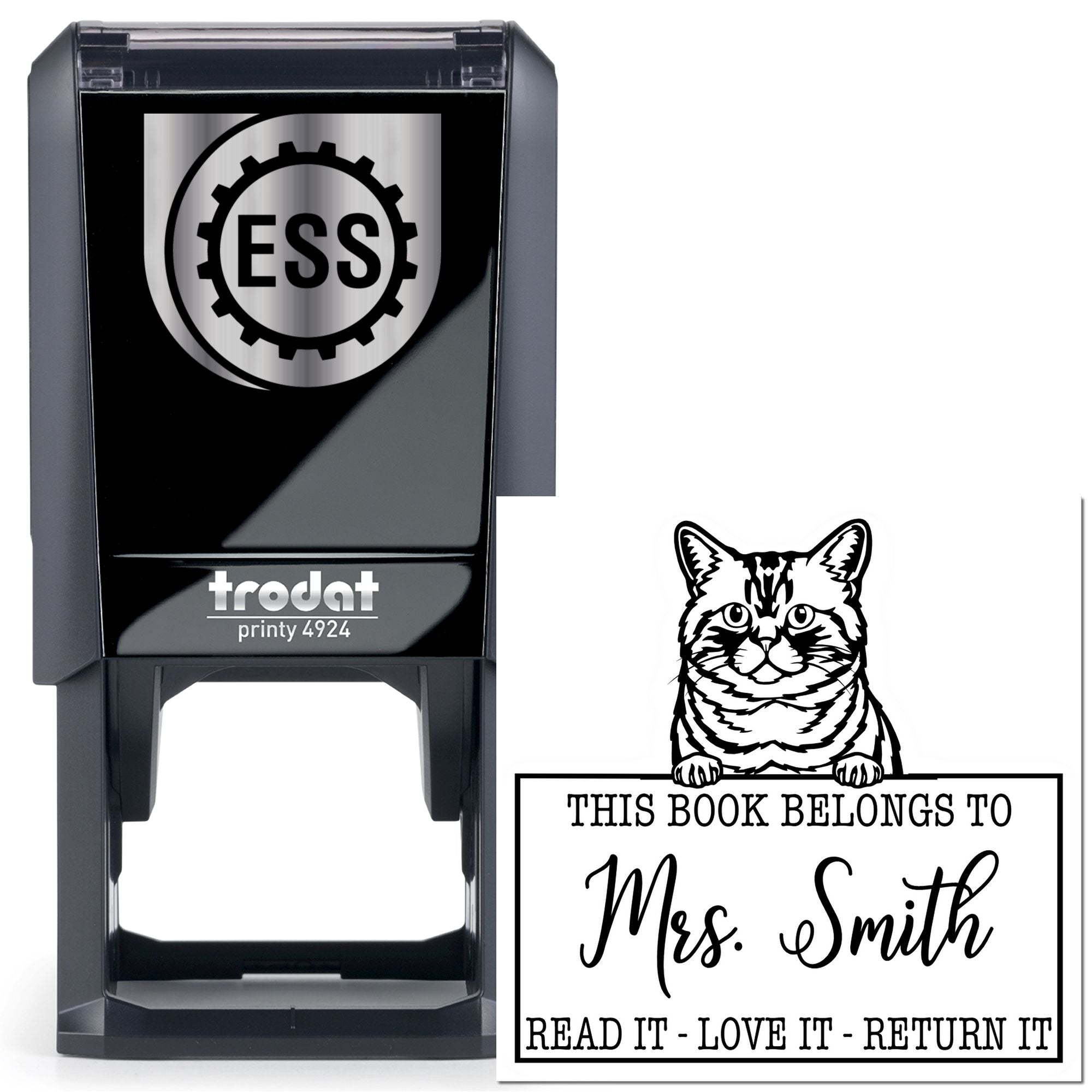 Brazilian Shorthair Personalized Cat-Themed Read It Love It Return It Stamp - Engineer Seal Stamps