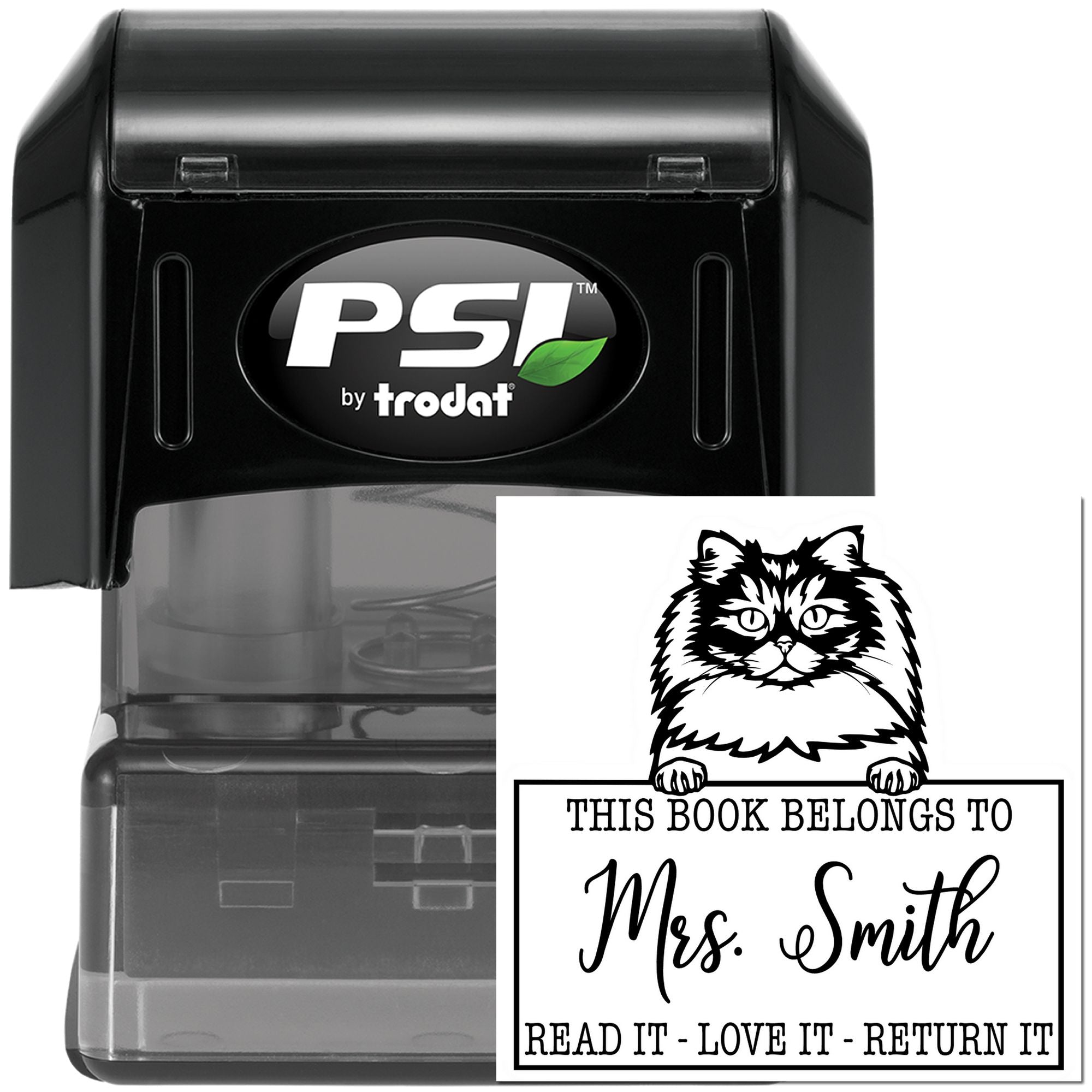 British Longhair Cat Custom Teacher Desk Stamp - Engineer Seal Stamps