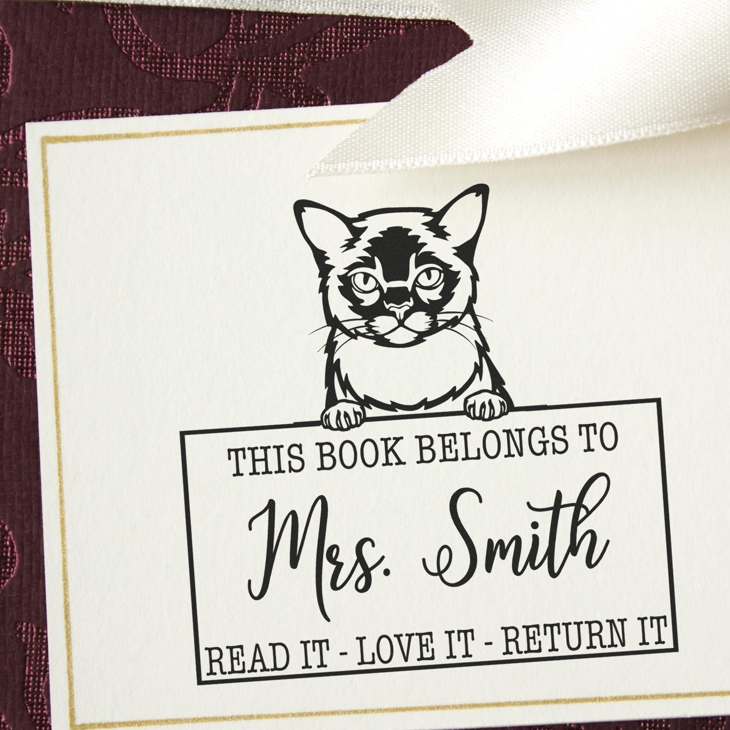 Burmese Custom Made Cat Book Stamp - Engineer Seal Stamps