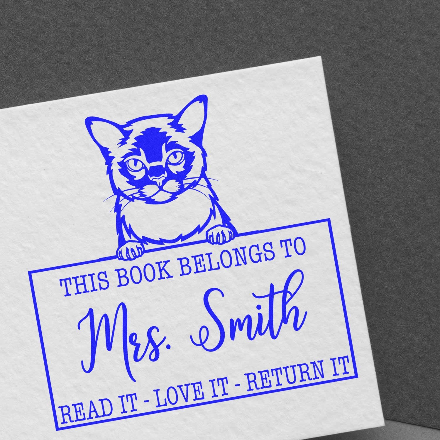 Custom Property Of Library Stamp with Burmese Cat - Engineer Seal Stamps
