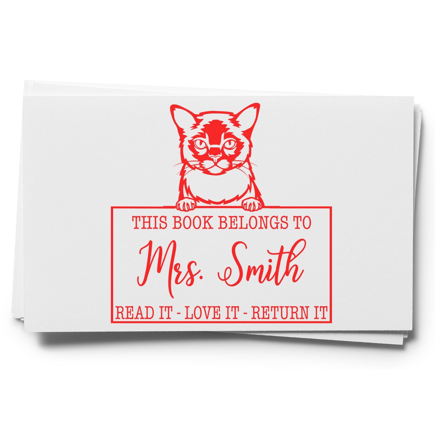 Burmese Cat Custom Classroom Book Stamp - Engineer Seal Stamps