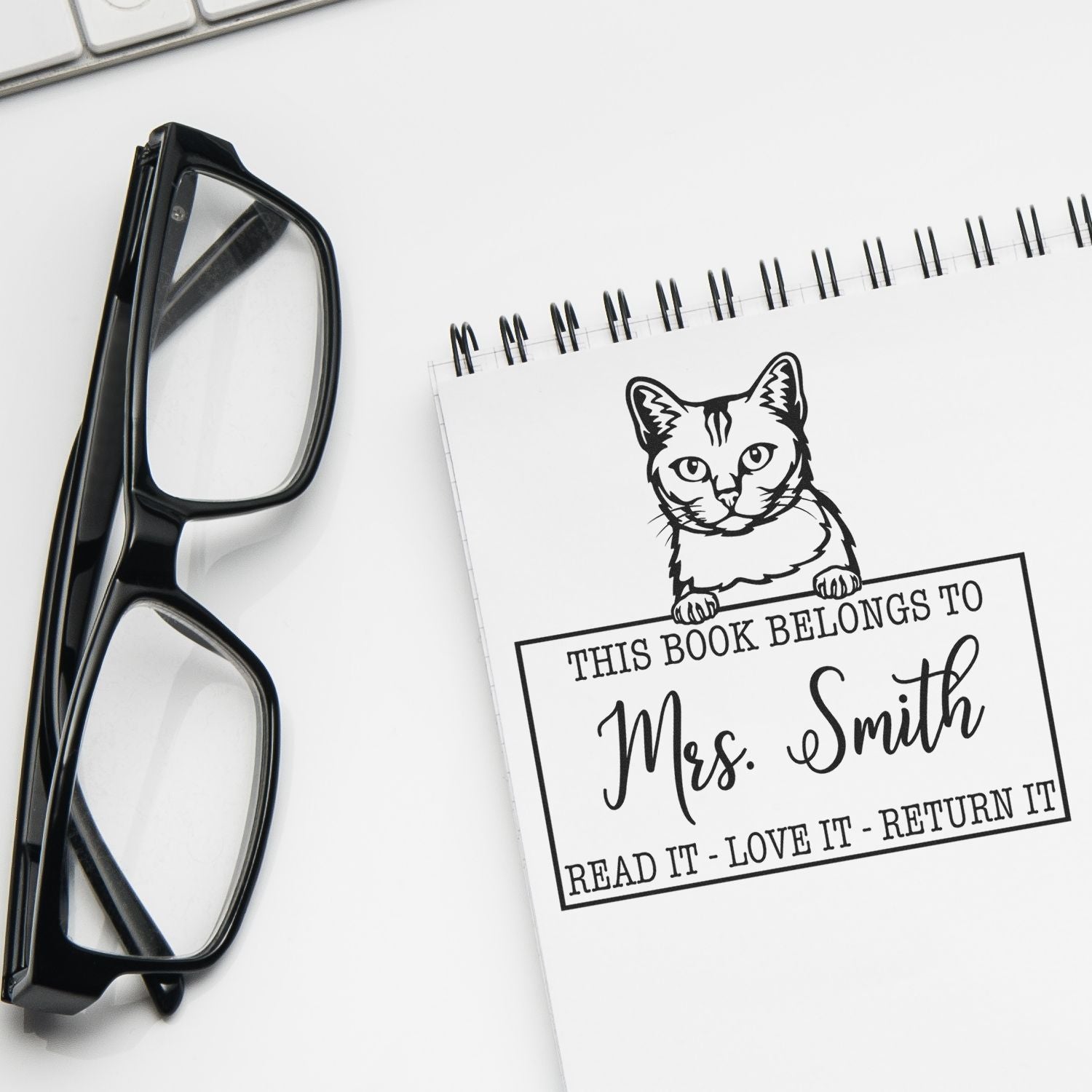 Burmilla Personalized Cat-Themed Library Stamp - Engineer Seal Stamps