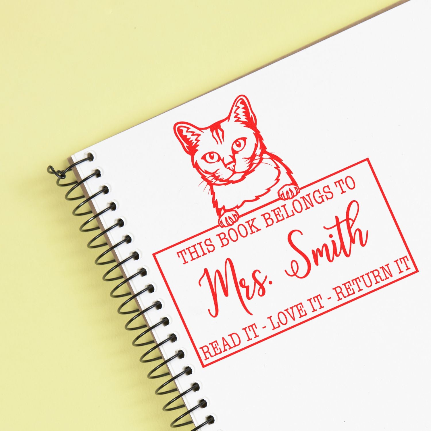 Custom Property Of Teacher Stamp with Burmilla Cat - Engineer Seal Stamps