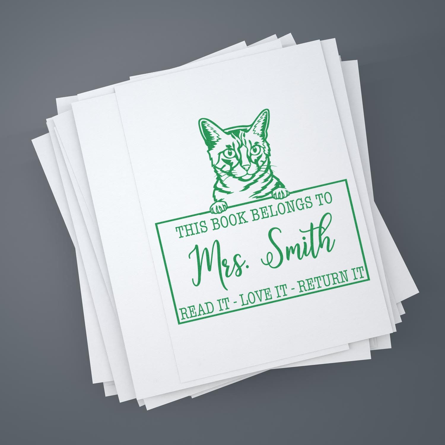 California Spangled Custom Made Cat Love It Return It Stamp - Engineer Seal Stamps