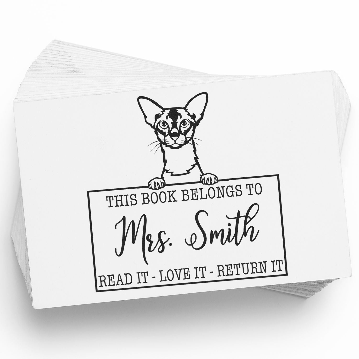 Colorpoint Shorthair Custom Made Cat-Themed Book Stamp - Engineer Seal Stamps