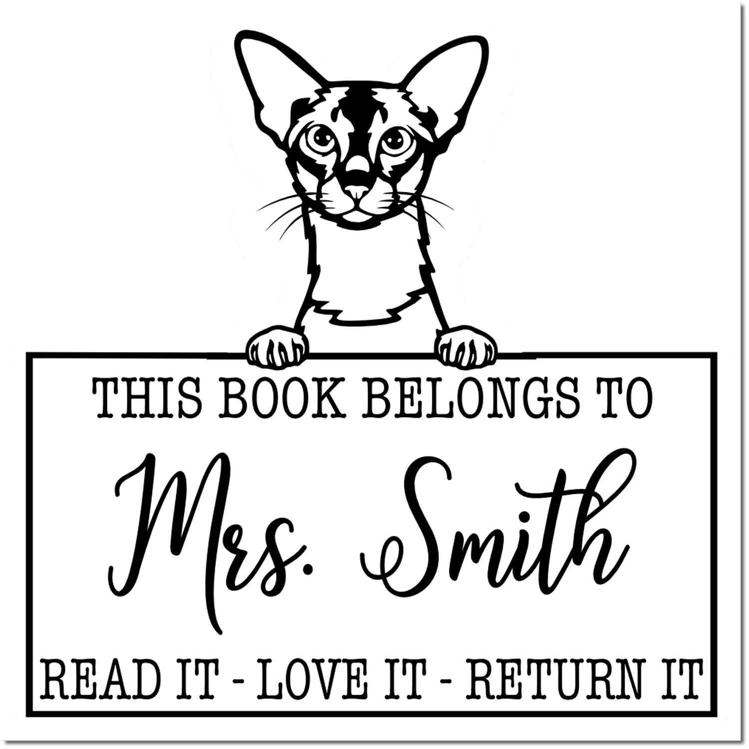 Colorpoint Shorthair Custom Made Cat-Themed Book Stamp - Engineer Seal Stamps