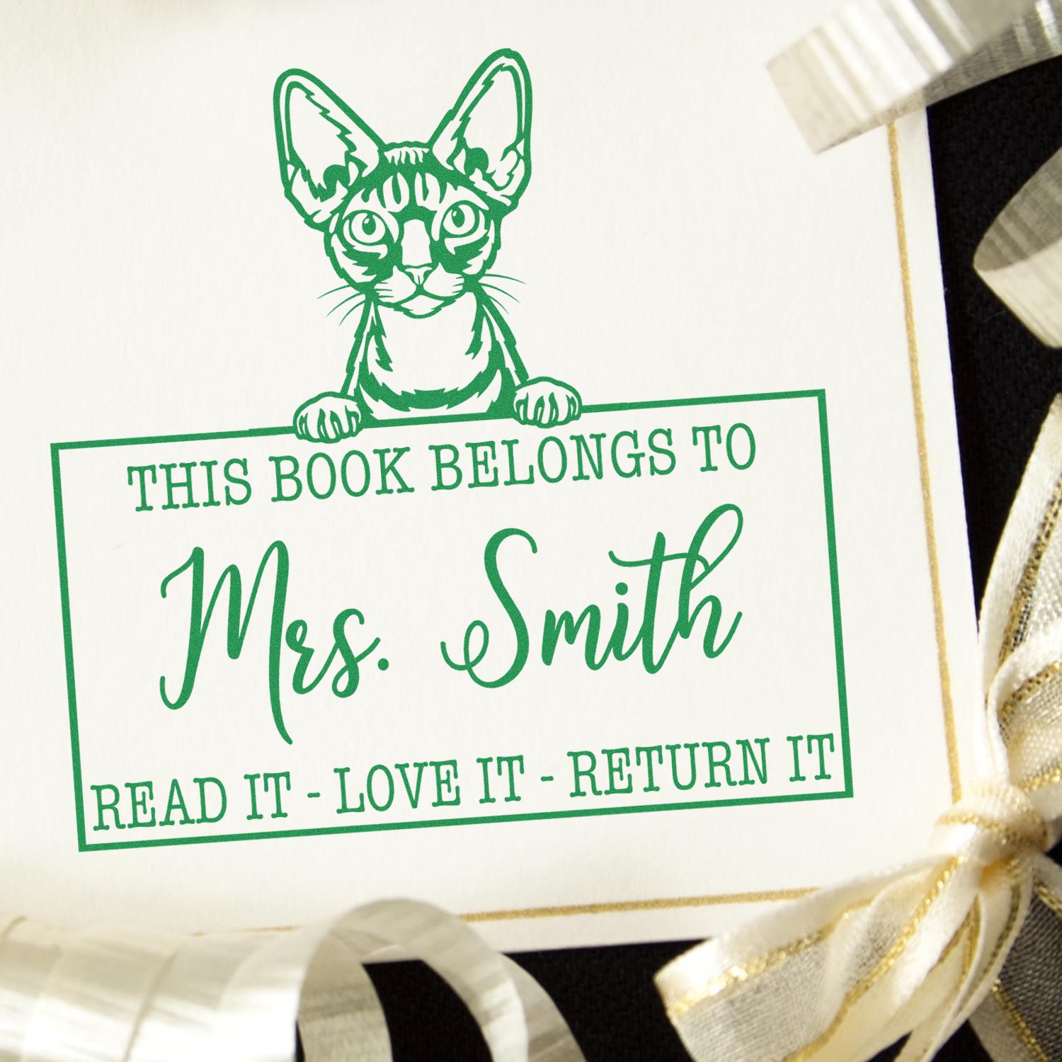 Devon Rex Cat Custom School Supplies Stamp - Engineer Seal Stamps