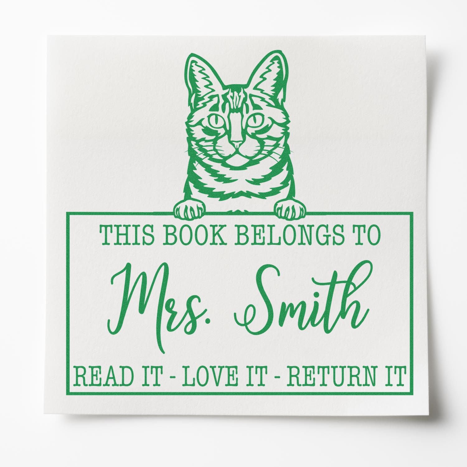 Dragon Li Customizable Cat Book Belongs Stamp - Engineer Seal Stamps