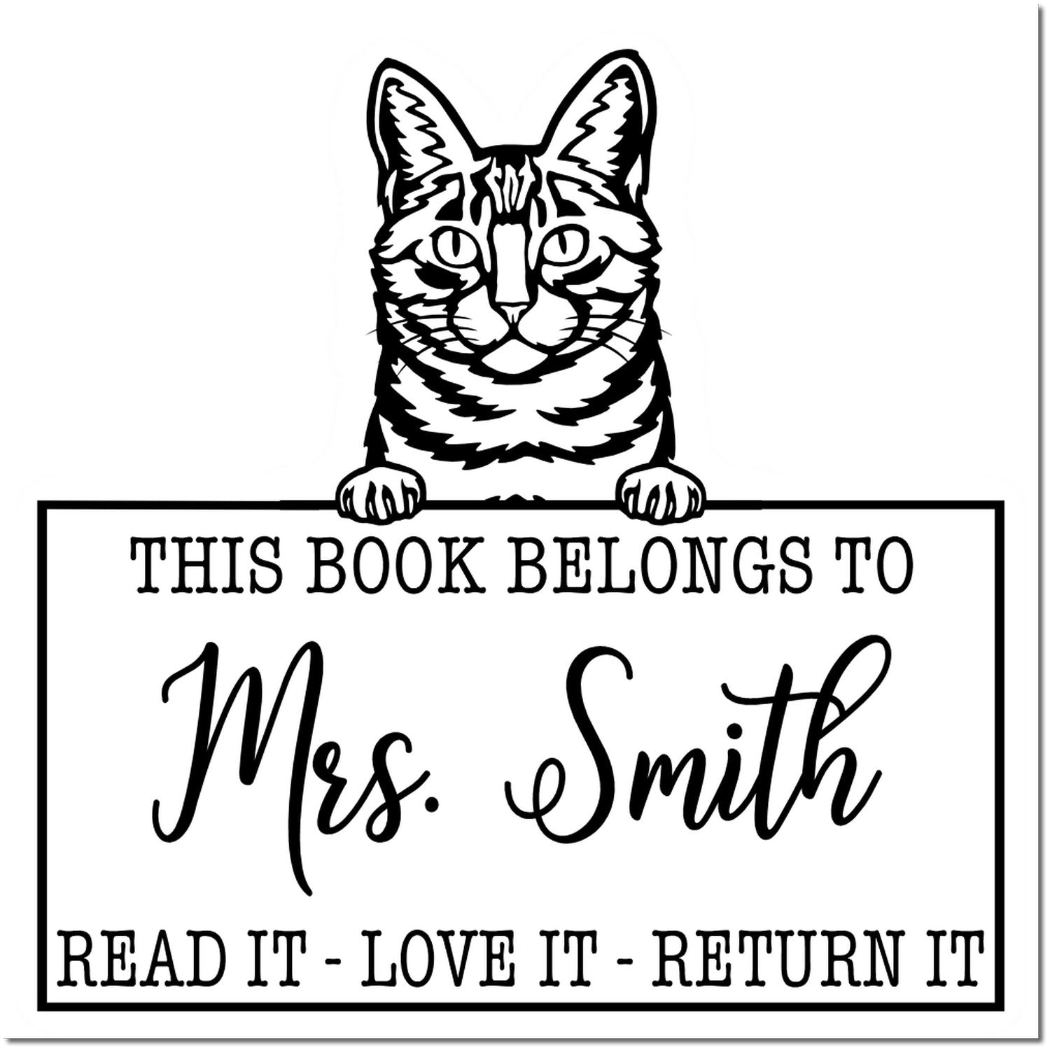 Dragon Li Customizable Cat Book Belongs Stamp - Engineer Seal Stamps