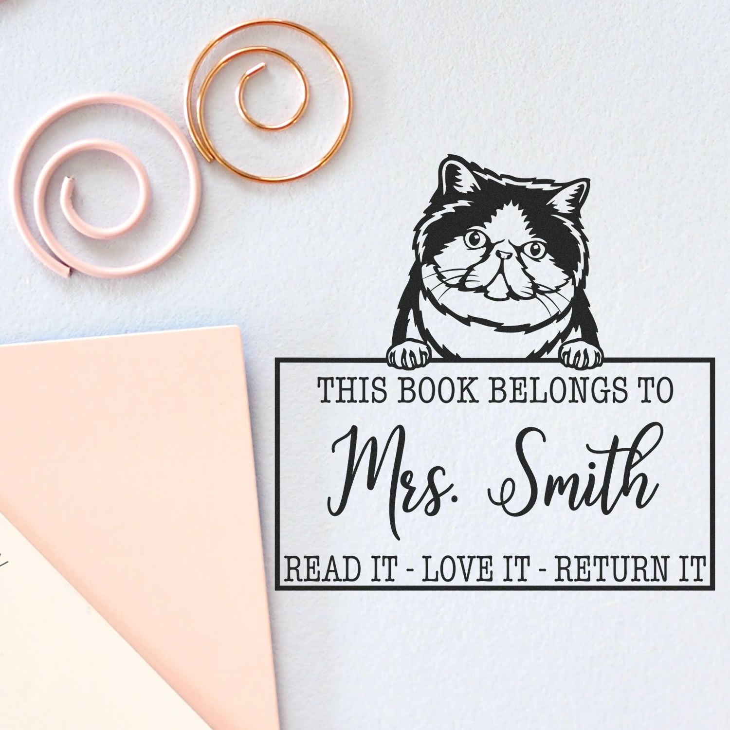 Exotic Shorthair Cat Custom Book Ownership Tools Stamp - Engineer Seal Stamps