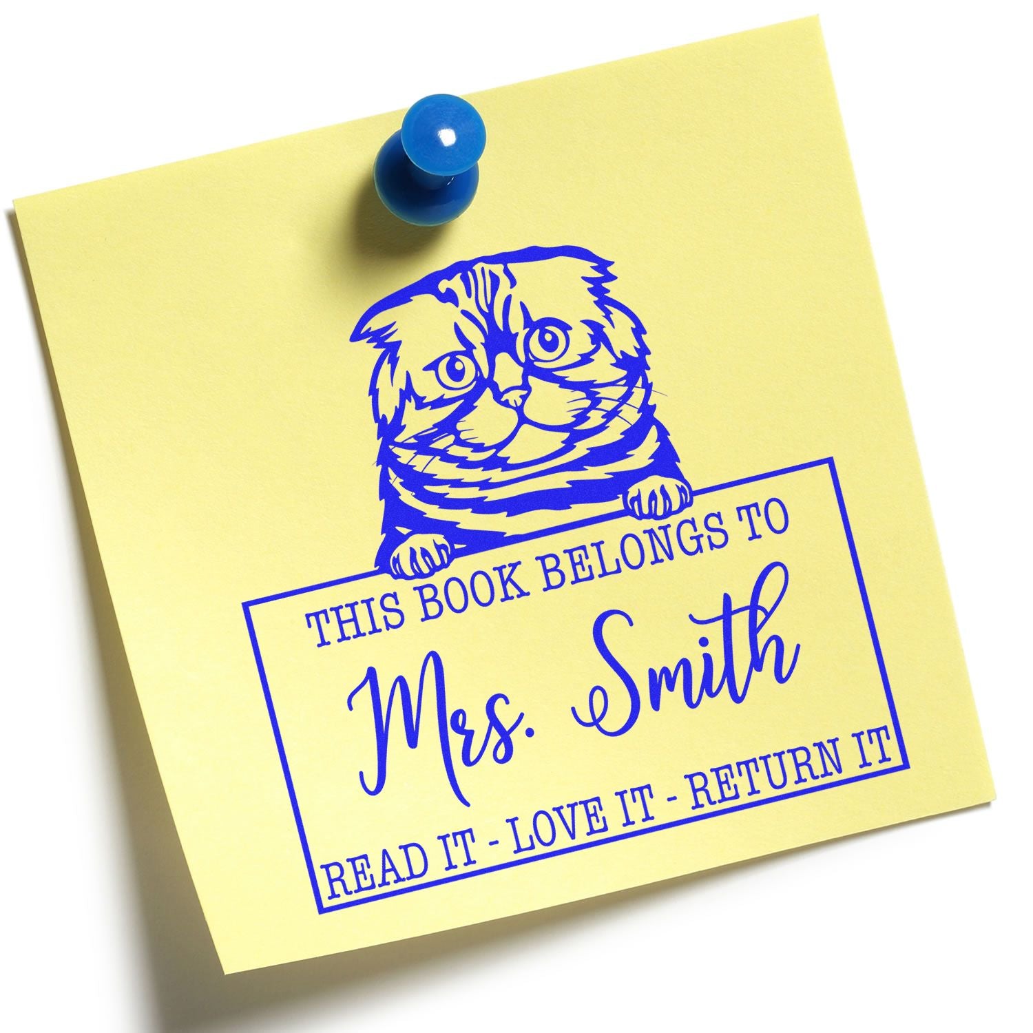 Foldex Custom Made Cat-Themed Love It Return It Stamp - Engineer Seal Stamps